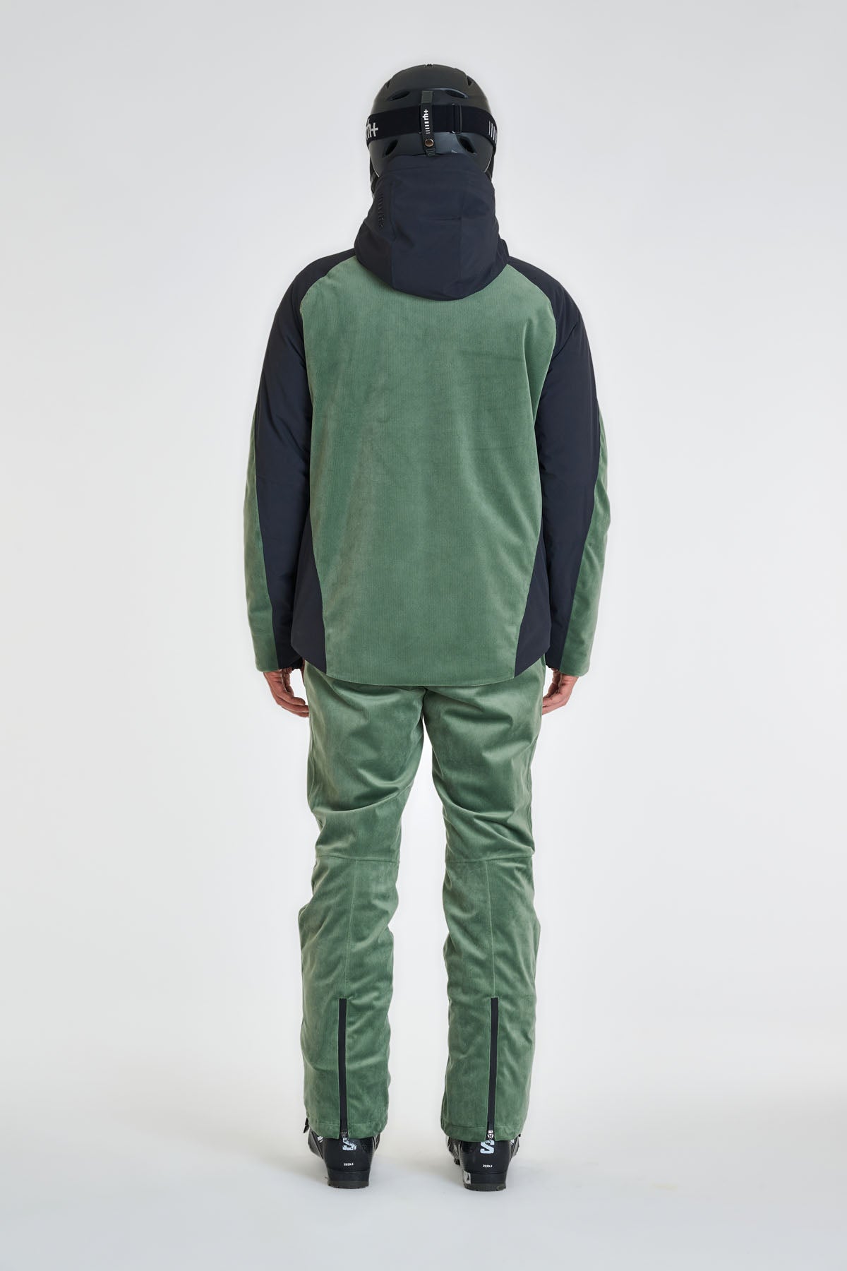 Dual-Material Velvet Jacket