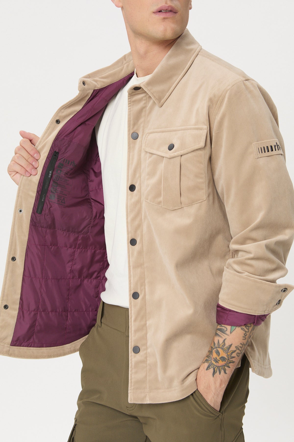 Camicia imbottita in velluto